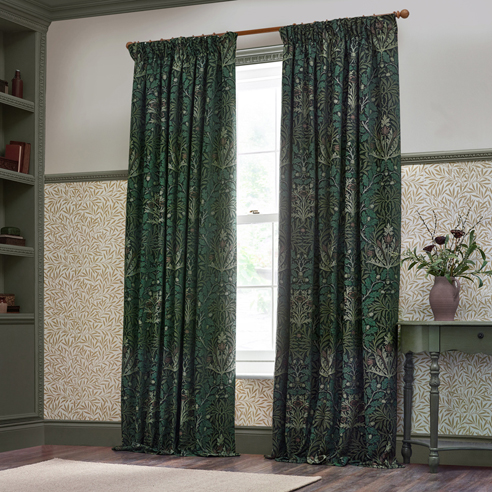 Acorn Multi Pencil Pleat, Thyme/Forest - Ready Made Curtains - Image 3